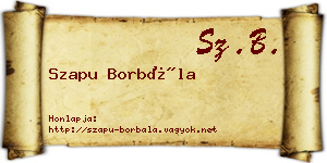 Szapu Borbála névjegykártya