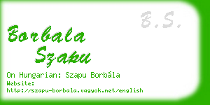 borbala szapu business card